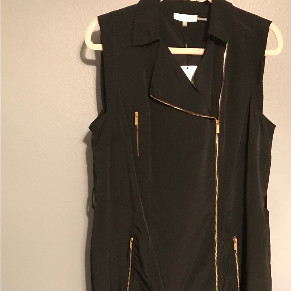 Black faux wrap dress